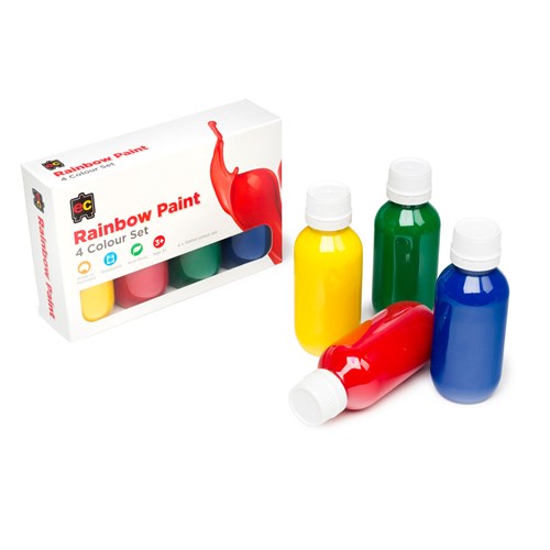 EC Rainbow Paint Set Red Yellow Blue Green. 4x100mL